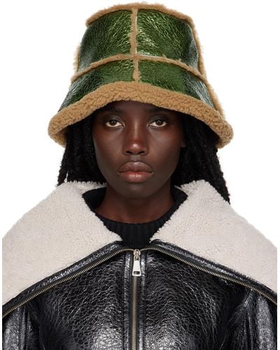 Jean Paul Gaultier Green 'the Laminated' Bucket Hat - Black