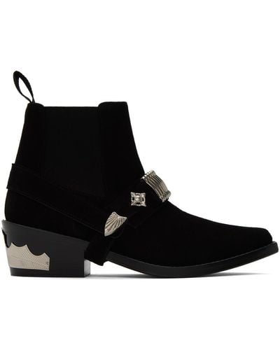 Toga Ankle Strap Chelsea Boots - Black