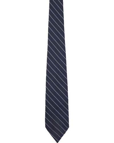RRL Cravate grenadine bleu marine et blanc - Noir