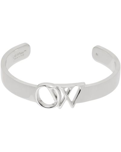 Off-White c/o Virgil Abloh Off- bracelet argenté à logo - Noir