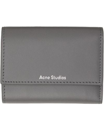 Acne Studios グレー フォールド 財布 - ブラック