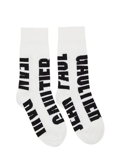 Jean Paul Gaultier White & Black Logo Socks