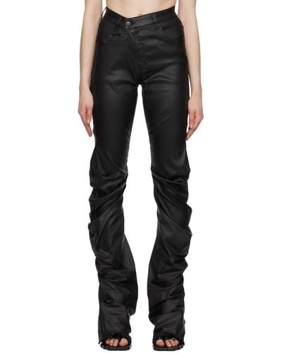 OTTOLINGER Black Drape Faux-leather Trousers