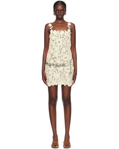 Blumarine Off-white Floral Minidress - Black