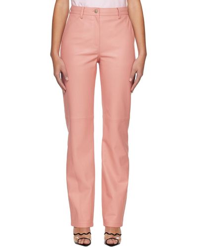 Magda Butrym Panelled Leather Trousers - Pink