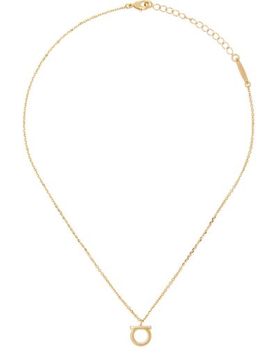 Ferragamo Gold Large Gancini Necklace - Multicolour