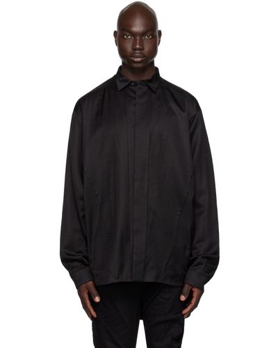 Julius Chemise noire à coutures asymétriques
