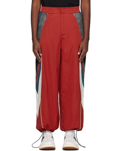 Adererror Panelled Track Trousers - Red