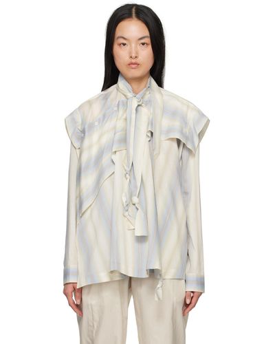 Lemaire Off- Asymmetrical Blouse - White