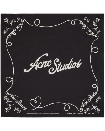 Acne Studios Black Logo Handkerchief