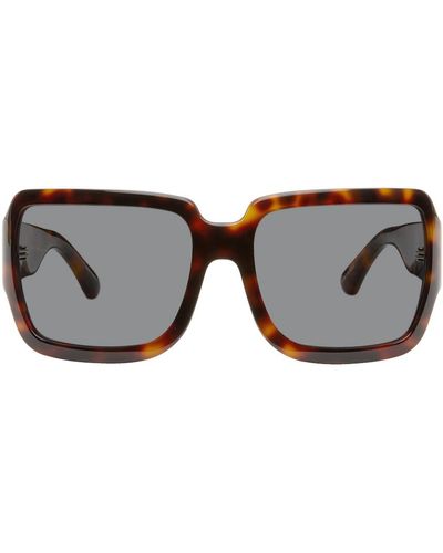 Dries Van Noten Tortoiseshell Linda Farrow Edition Oversized Sunglasses - Black