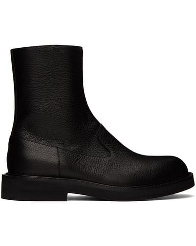 Dries Van Noten Leather Chelsea Boots - Black