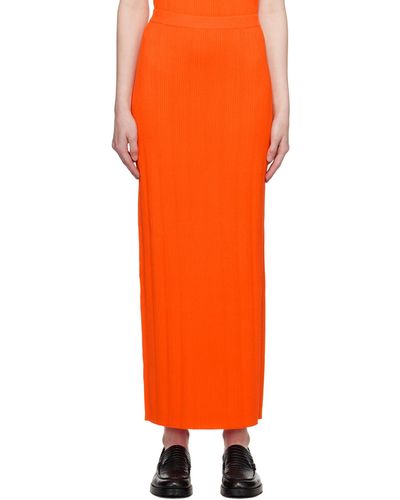 FRAME Orange Cutout Maxi Skirt