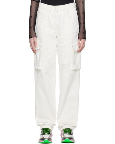 Givenchy White Oversized Cargo Trousers