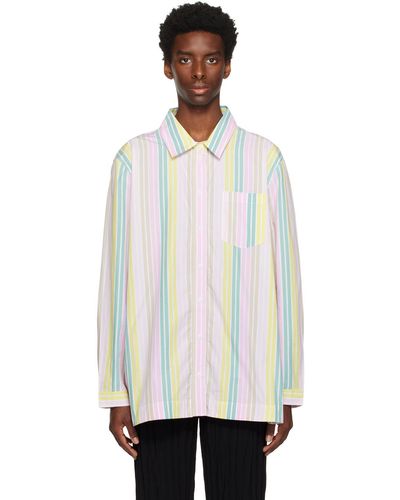Ganni Color Stripe Shirt - White