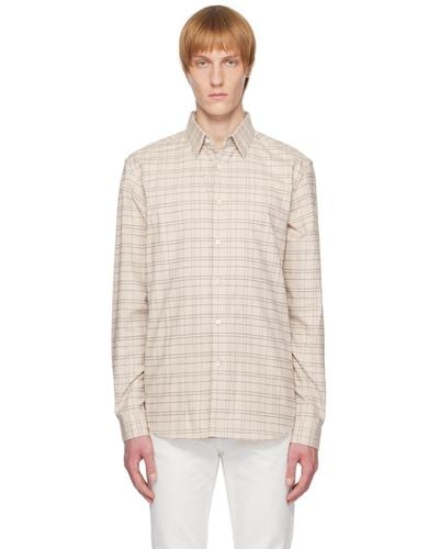 Theory Off-white Irving Shirt - Multicolor