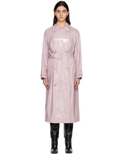 Stand Studio Pink Katharina Faux-leather Trench Coat - Black