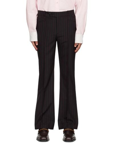 Ernest W. Baker Stripe Trousers - Black