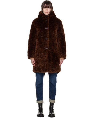 Rag & Bone Brown iggy Faux-fur Coat - Black