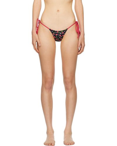 Frankie's Bikinis Culotte de bikini divine noir et rouge - Multicolore