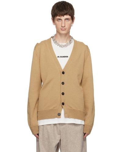 Jil Sander Tan Cutout Cardigan - Natural