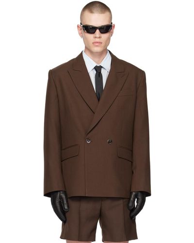 Ernest W. Baker Double-breasted Blazer - Brown