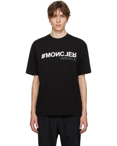 3 MONCLER GRENOBLE ボンディングロゴ Tシャツ - ブラック