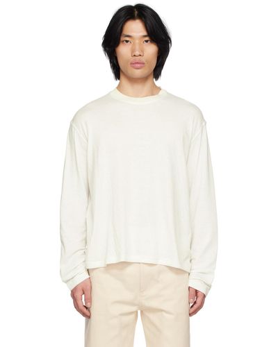 Sunnei Striped Long Sleeve T-shirt - White