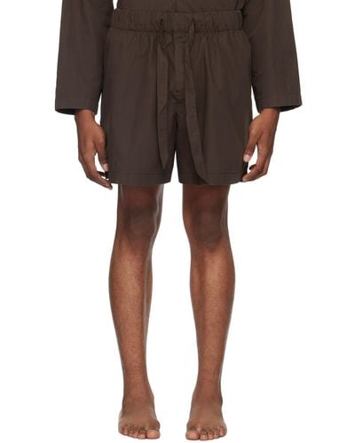 Tekla Drawstring Pajama Shorts - Black