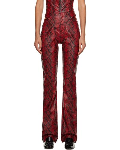 Puppets and Puppets And Cutout Faux-leather Pants - Red