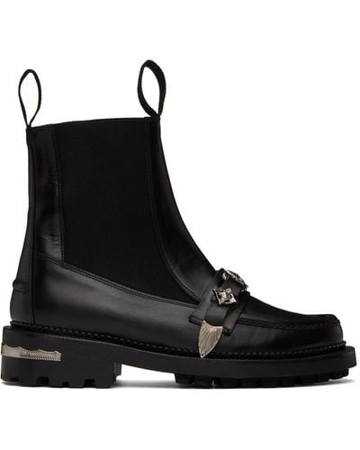 Toga Ssense Exclusive Embellished Chelsea Boots - Black