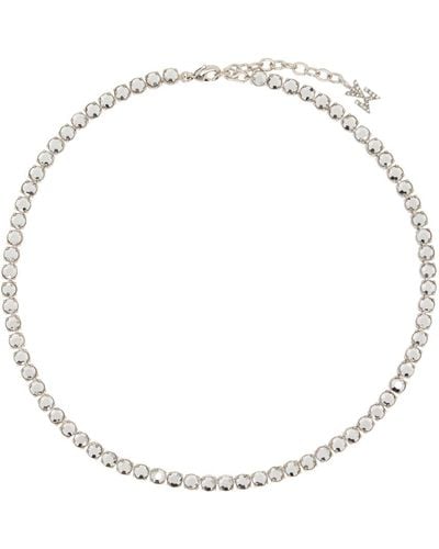AMINA MUADDI Silver Tennis Necklace - Metallic
