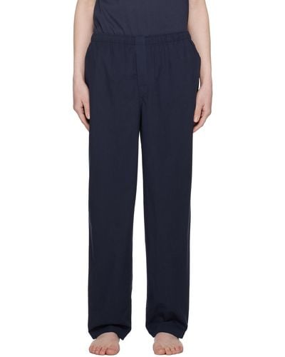 Sunspel Navy Three-pocket Pyjama Trousers - Blue