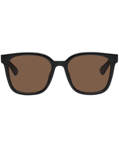 Gucci Gray Square Acetate Sunglasses - Black