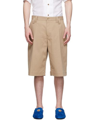 Versace Beige Cotton Shorts - Natural