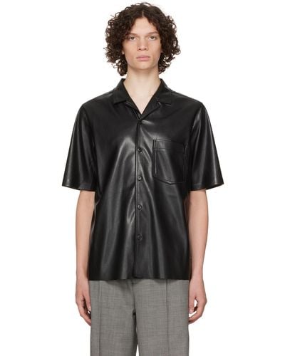 Nanushka Bodil Vegan Leather Shirt - Black