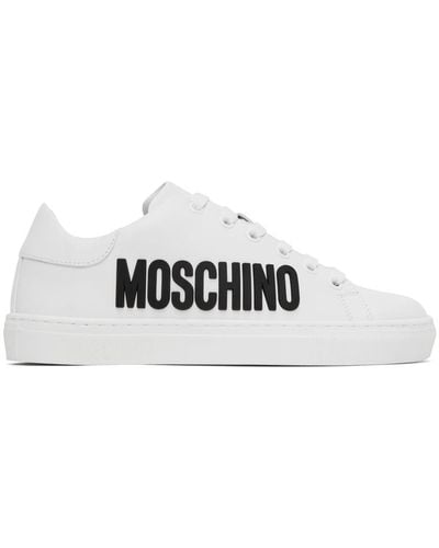 Moschino ホワイト ロゴ スニーカー - ブラック