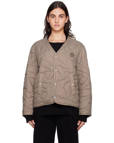 Adererror Taupe Quilted Jacket - Grey