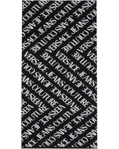 Versace Black & White Logo Scarf