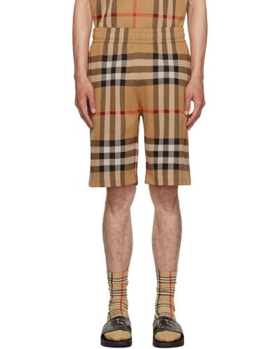 Burberry Beige Check Shorts - Multicolour