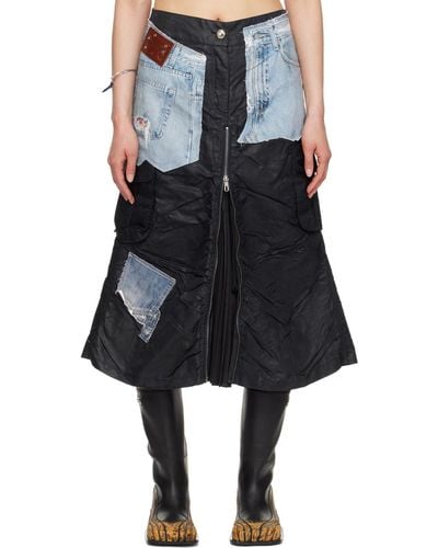 ANDERSSON BELL Coated Midi Skirt - Black