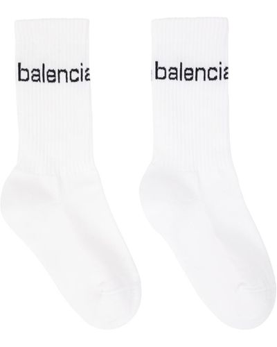 Balenciaga White Bal.com Socks