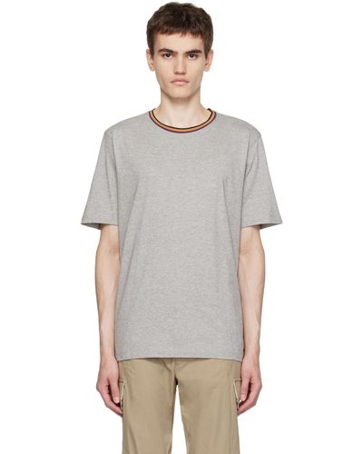 Paul Smith T-shirt gris à rayures artist - Multicolore