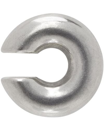 Jil Sander Silver Classic Single Ear Cuff - Grey