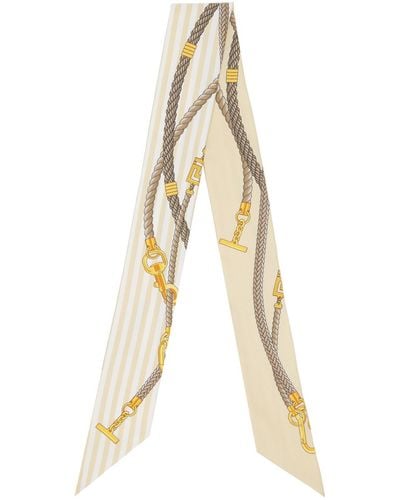 Versace Foulard en soie à motifs motif nautique à clés grecques - Neutre