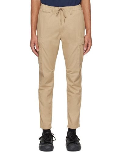 Polo Ralph Lauren Khaki Slim-fit Cargo Trousers - Natural