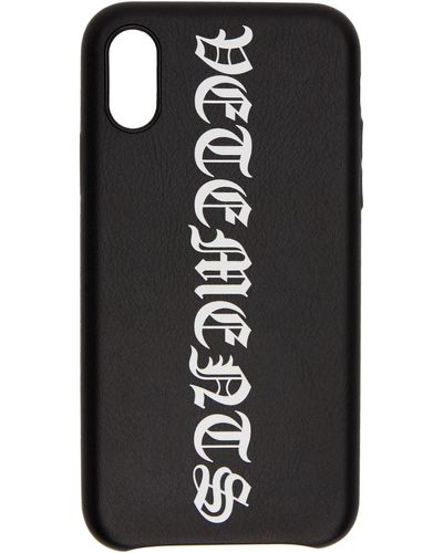 Vetements Vertical Logo Iphone Xs Case - Black