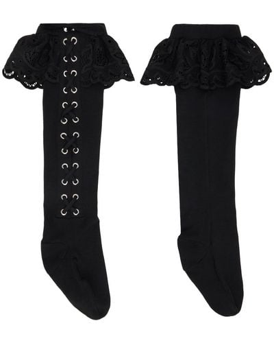 Chopova Lowena Lace-up Socks - Black