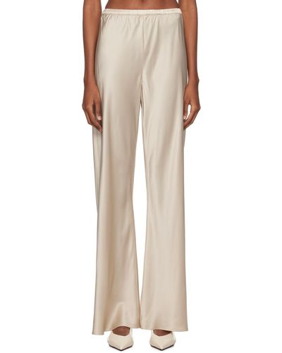 SILK LAUNDRY High-rise Lounge Trousers - Natural