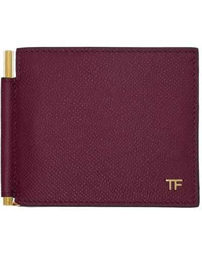 Tom Ford Pink Money Clip Wallet - Purple